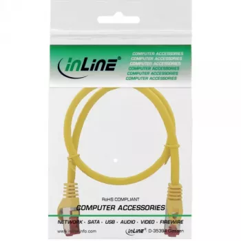 InLine Patch kabel S/FTP PiMF Cat.6 250MHz miedź halogen free żółty 0.25m