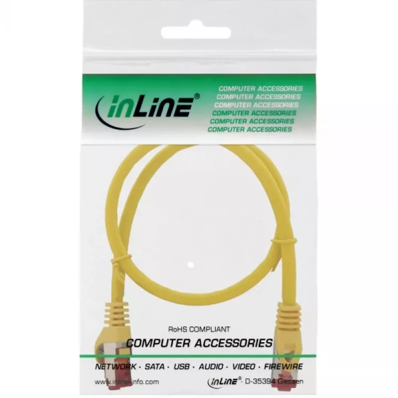 InLine Patch kabel S/FTP PiMF Cat.6 250MHz miedź halogen free żółty 0.25m