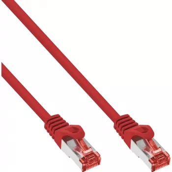 Kabel krosowy InLine S/FTP PiMF Cat.6 250MHz miedź bezhalogenowy czerwony 0,25m