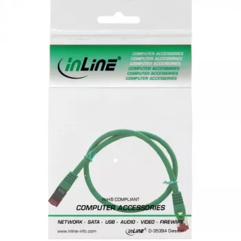 Kabel krosowy InLine S/FTP PiMF Kat.6 250MHz miedź bezhalogenowy zielony 0,3m