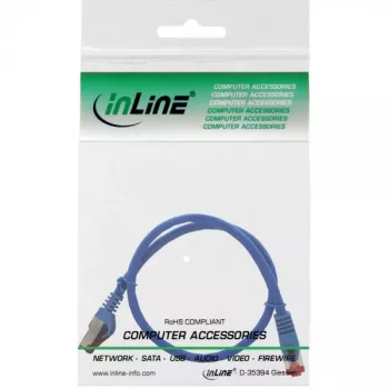 InLine kabel krosowy S/FTP PiMF Kat.6 250MHz miedź bezhalogenowy niebieski 0.5m