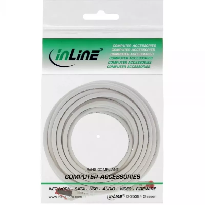 Kabel krosowy InLine S/FTP PiMF kat. 6 250 MHz miedziany bezhalogenowy biały 7,5 m
