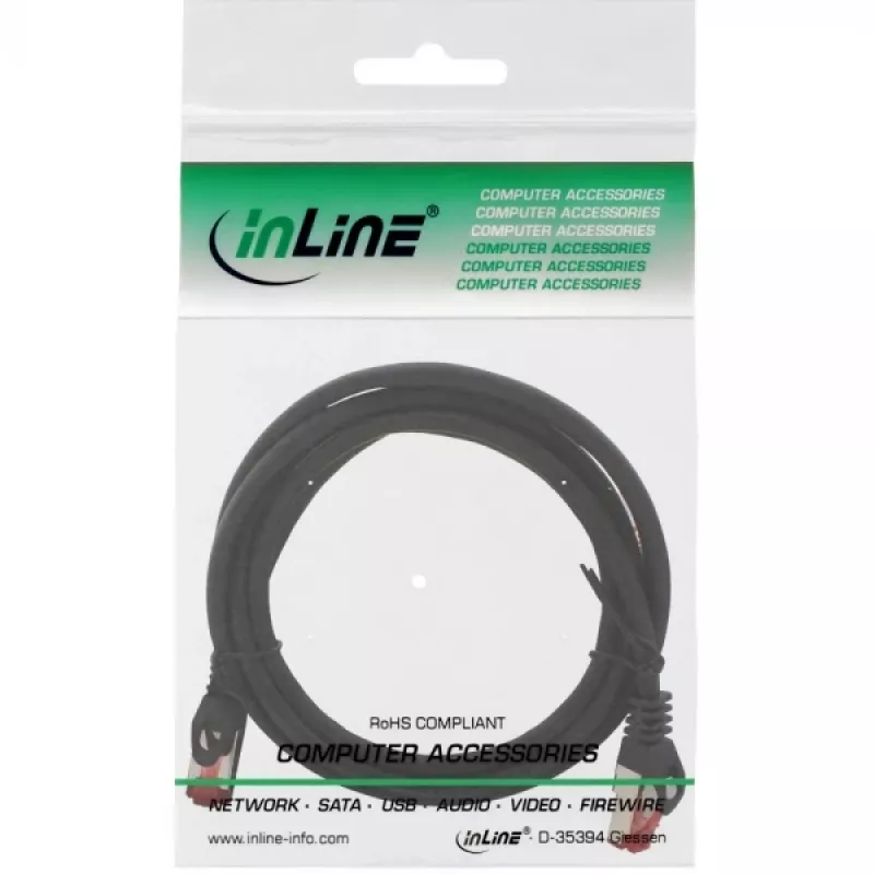 InLine Patch kabel S/FTP PiMF Cat.6 250MHz miedź bezhalogenowy czarny 2m