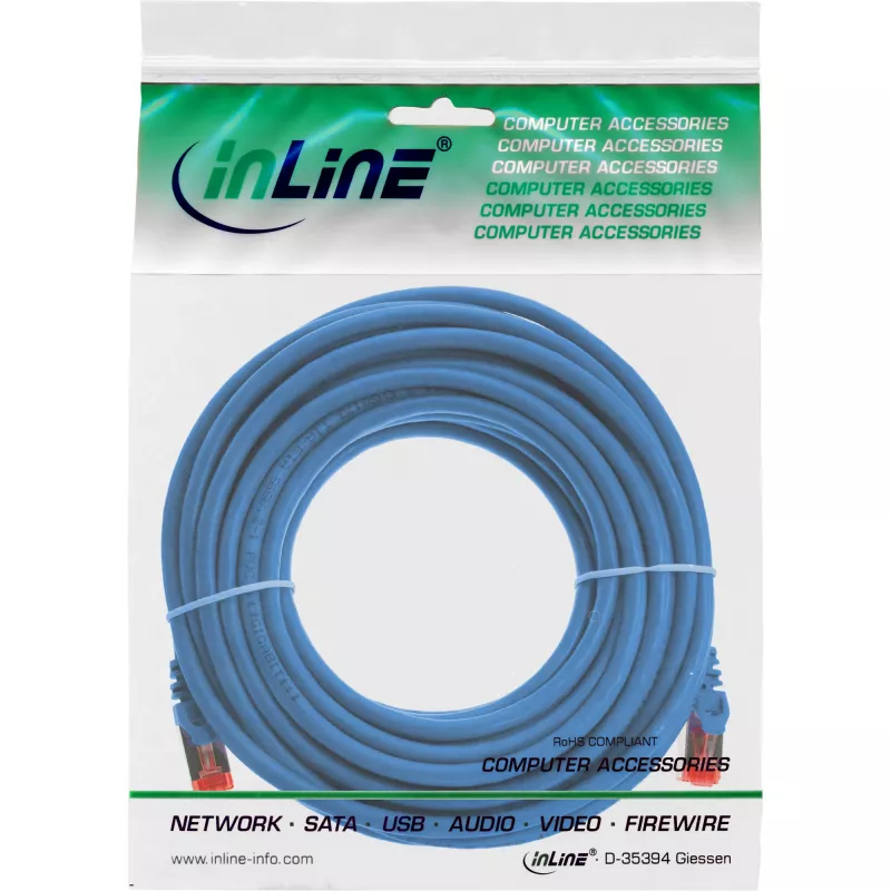 InLine Patch kabel S/FTP PiMF Cat.6 250MHz miedź bezhalogenowy niebieski 5m