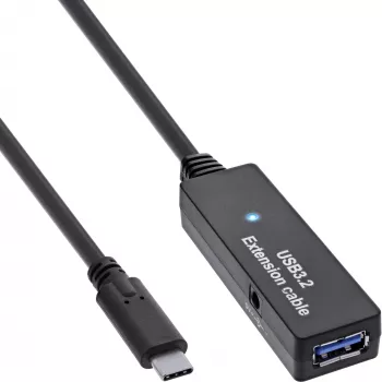 InLine USB 3.2 Gen.1 aktywny przedłużacz, USB-C męski na USB-A żeński, 5m