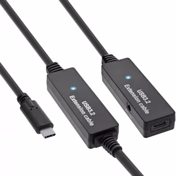 InLine USB 3.2 Gen.1 aktywny przedłużacz, USB-C męski na USB-C żeński, 10 m