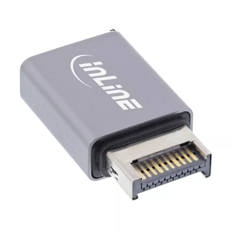 Adapter InLine USB 3.2, wewnętrzny męski panel przedni USB-E na żeńskie USB-C