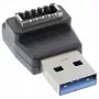 Adapter InLine USB 3.2, męski USB-A na wewnętrzne gniazdo przedniego panelu USB-E
