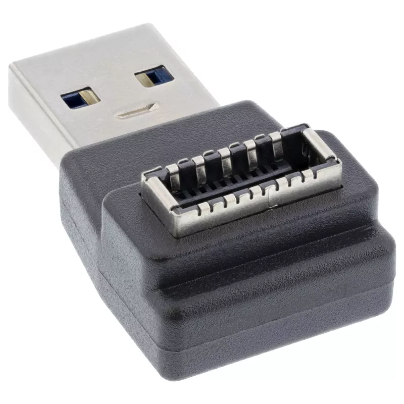 Adapter InLine USB 3.2, męski USB-A na wewnętrzne gniazdo przedniego panelu USB-E