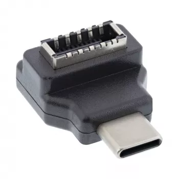 Adapter InLine USB 3.2, wtyk USB-C na wewnętrzne gniazdo panelu przedniego USB-E