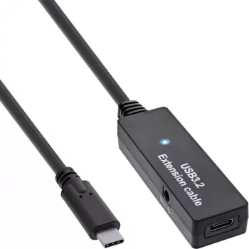 InLine USB 3.2 Gen.1 aktywny przedłużacz, USB-C męski na USB-C żeński, 5m