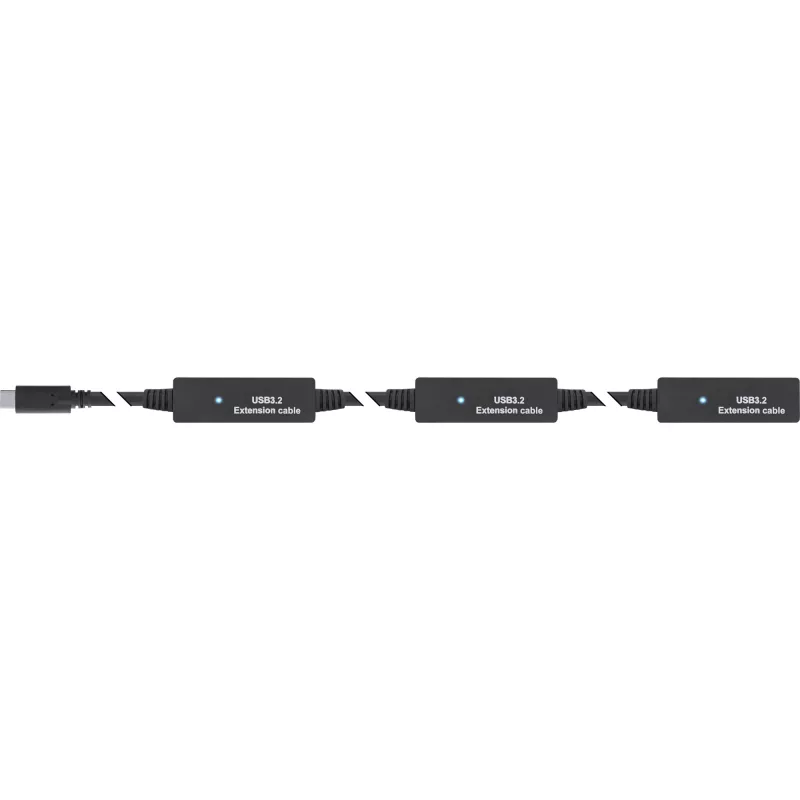 InLine USB 3.2 Gen.1 aktywny przedłużacz, USB-C męski na USB-C żeński, 15m
