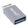 Adapter InLine USB 3.2, wewnętrzny męski panel przedni USB-E na żeński USB-A