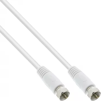 Kabel SAT InLine 2x ekranowany ultra niskie straty 2x wtyk F >75 dB biały 7 m