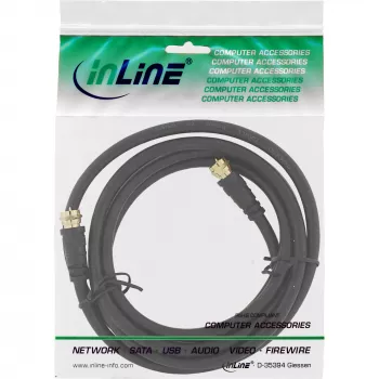 InLine SAT kabel Premium 2x ekranowany 2x F-męski >85dB czarny 5m