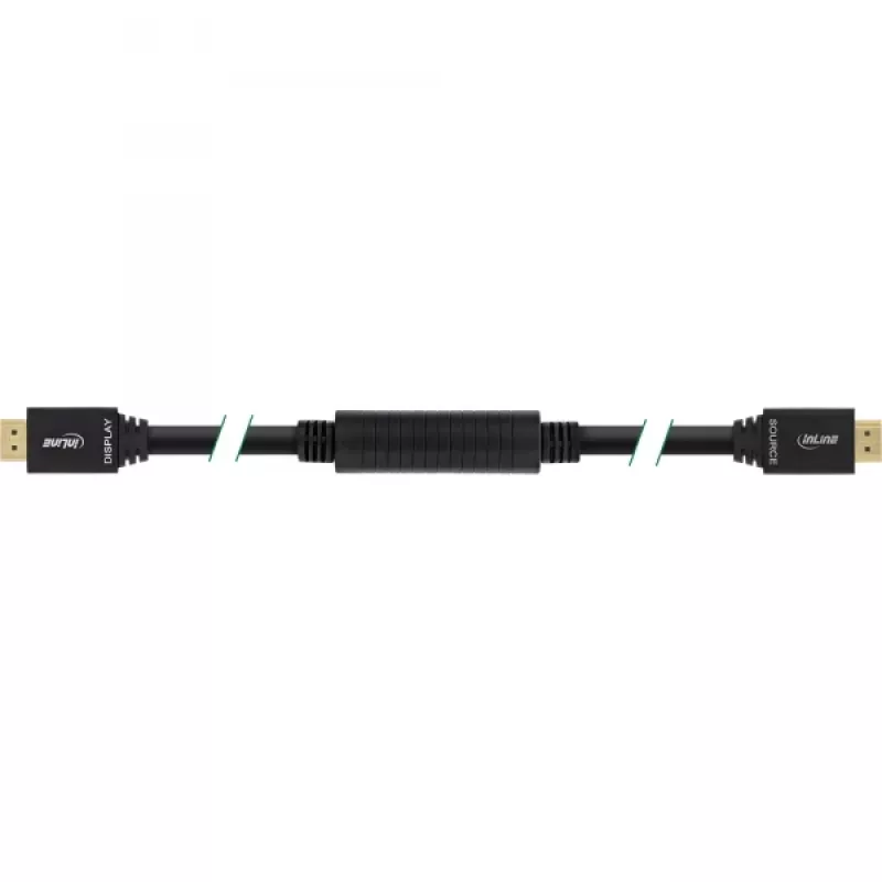InLine, aktywny kabel HDMI High Speed z Ethernetem, M/M, czarny, pozłacane styki, 30 m