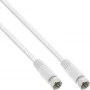 Kabel SAT InLine 2x ekranowany ultra niskie straty 2x męski F >75dB biały 3m