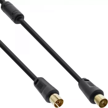 Kabel antenowy InLine 2x ekranowany >85dB czarny 20m