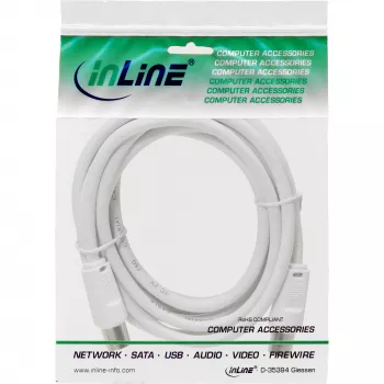 InLine kabel antenowy 2x shielded ultra low loss >75dB biały 3m