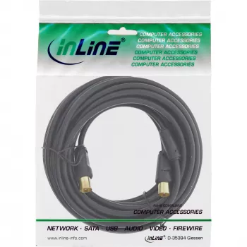 InLine kabel antenowy 2x shielded >85dB Czarny 2m