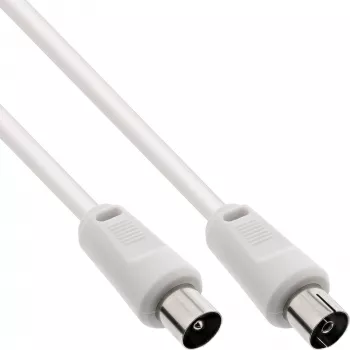 InLine Kabel antenowy 2x ekranowany ultra niskie straty >75dB biały 2m