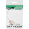 adapter kablowya zestawu słuchawkowego InLine Audio 3,5 mm męski 4-pinowy / 2x 3,5 mm, biały, 0,15 m