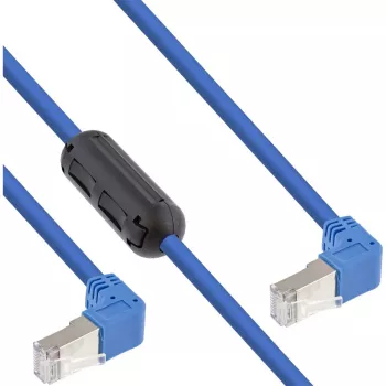 InLine Patch kabel two side down kątowy, S/FTP (PiMf), Cat.6, PVC, niebieski, 1,6 m