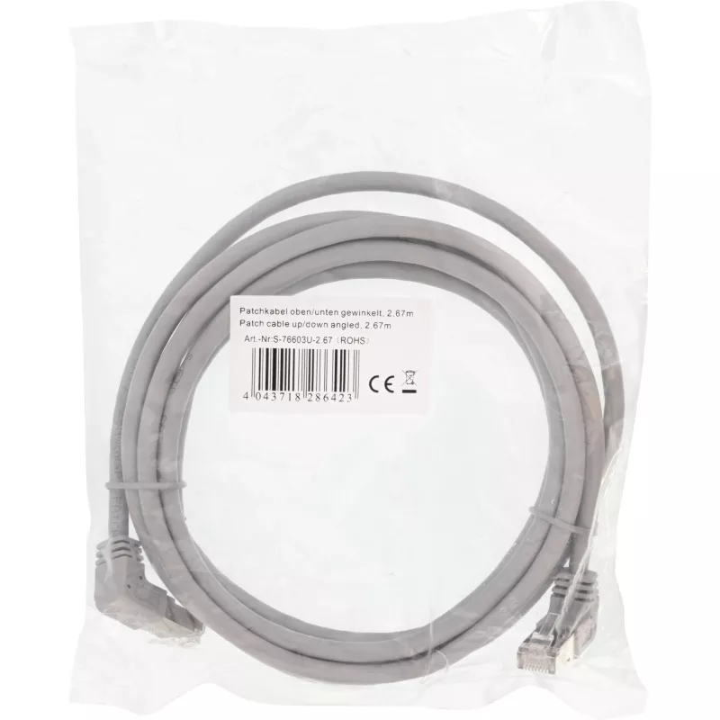 Kabel krosowy InLine podniesiony/opuszczony, S/FTP (PiMf), kat. 6, PVC, miedź, szary, 2,67 m