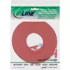 InLine płaski kabel krosowy, U/FTP, kat.6A, czerwony, 10 m