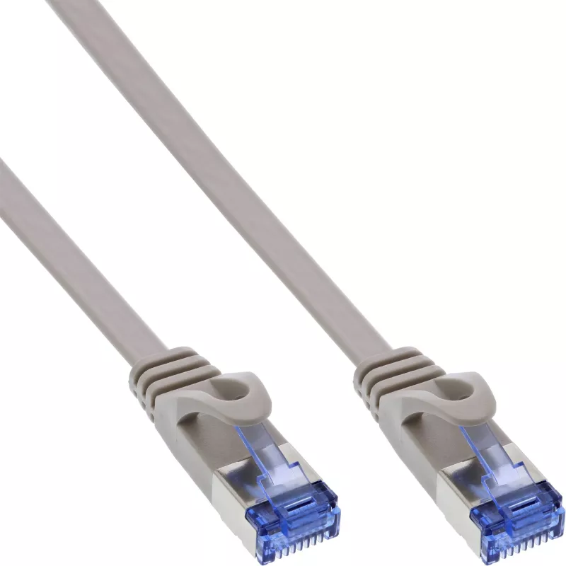 InLine Płaski kabel krosowy, U/FTP, kat. 6A, szary, 2m