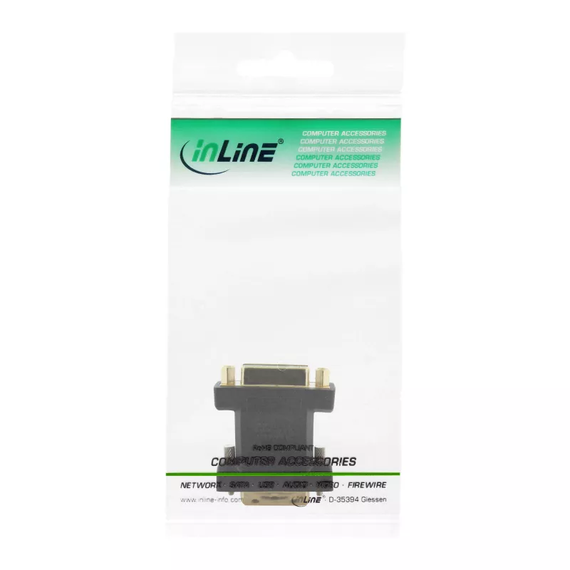 InLine Adapter DVI-D DVI-I 24+5 gniazdo / DVI-D 24+1 wtyk pozłacane styki