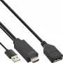 Kabel konwertera InLine HDMI M na DisplayPort F, 4K, czarny/złoty, 0,3 m
