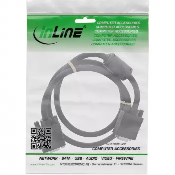 Przedłużacz S-VGA InLine 15HD wtyk/gniazdo czarny 3m