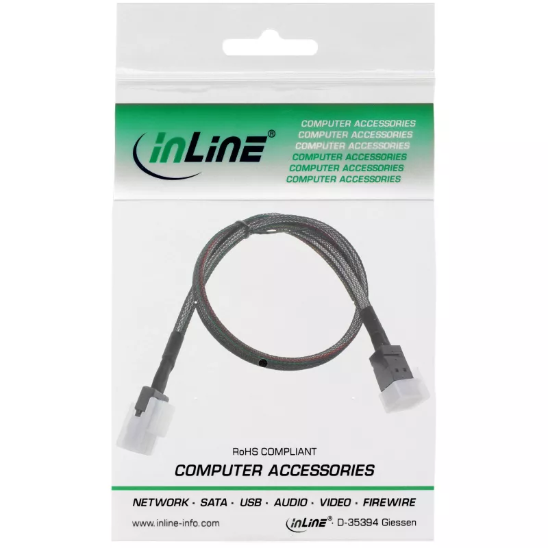 Kabel InLine Mini SAS HD SFF-8643 do SFF-8087 z Sideband 0,5 m