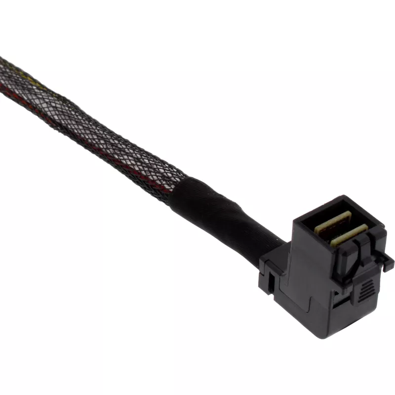 Kabel InLine Mini SAS HD, SFF-8643 kątowy do 4x SFF-8482 + zasilanie, 1 m