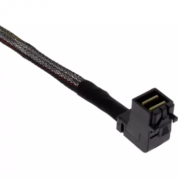 Kabel InLine Mini SAS HD, SFF-8643 kątowy do 4x SFF-8482 + zasilanie, 0,5 m