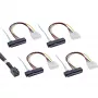 Kabel InLine Mini SAS HD SFF-8643 do 4x SFF-8482 + zasilanie 0.5m