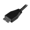 StarTech.com cienki Micro USB 3.0 kabel - M/M - 15cm (6in), 0.15 m, USB A, Micro-USB B, USB 3.2 Gen 1 (3.1 Gen 1), Męski/Męski, Czarny