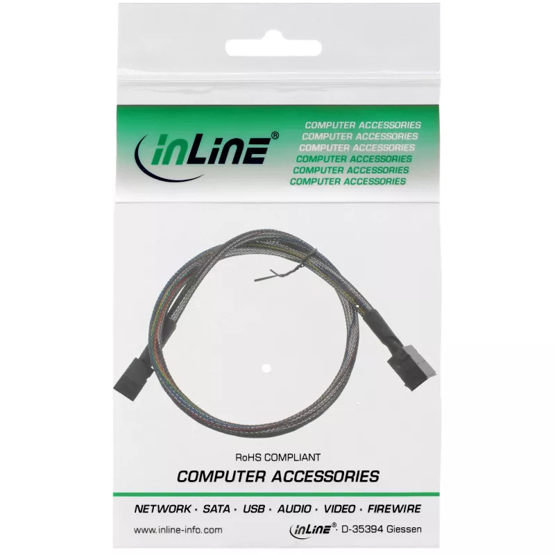 InLine Mini SAS HD kabel SFF-8643 to SFF-8643 with Sideband 0.5m