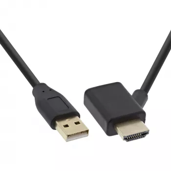 Adapter InLine HDMI M / F z wtryskiwaczem zasilania USB-A 0,5 m
