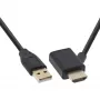 Adapter InLine HDMI M / F z wtryskiwaczem zasilania USB-A 0,5 m