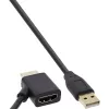 Adapter InLine HDMI M / F z wtryskiwaczem zasilania USB-A 0,5 m