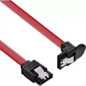 InLine SATA 6Gb/s kabel with latches kątowy 0.75m