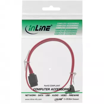 InLine SATA 6Gb/s kabel with latches kątowy 0.75m