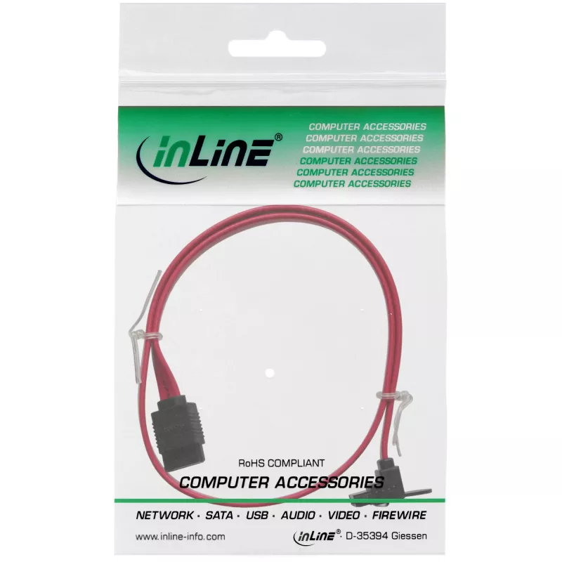 InLine SATA 6Gb/s kabel with latches kątowy 0.75m