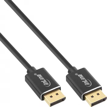 Kabel InLine DisplayPort 1.4 cienki, 8K4K, czarny, pozłacane styki, 1m