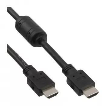 Kabel HDMI InLine High Speed męski + ferryt czarny 1m