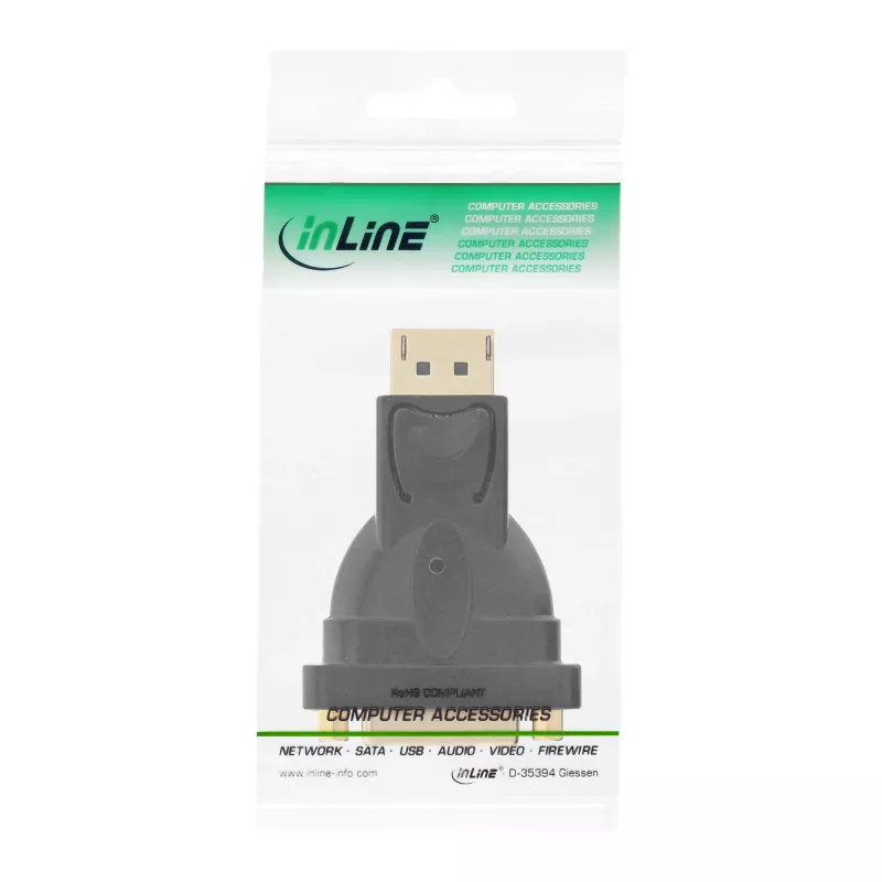 InLine Adapter DisplayPort DisplayPort męski na DVI-D 24+1 żeński czarny