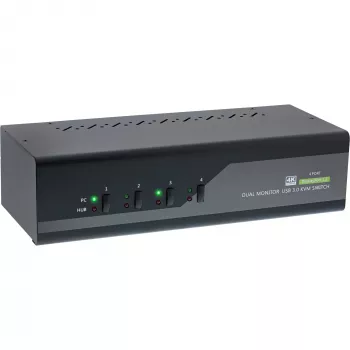 KVM Desktop Switch InLine 63654I 4-portowy dwumonitorowy DP 1.2 4K USB 3.0 Audio