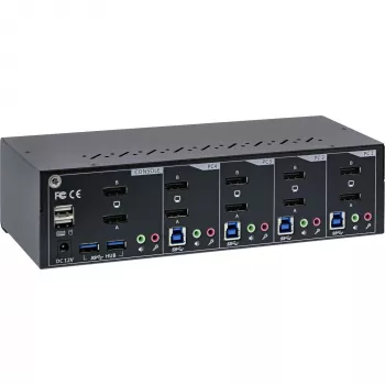 KVM Desktop Switch InLine 63654I 4-portowy dwumonitorowy DP 1.2 4K USB 3.0 Audio